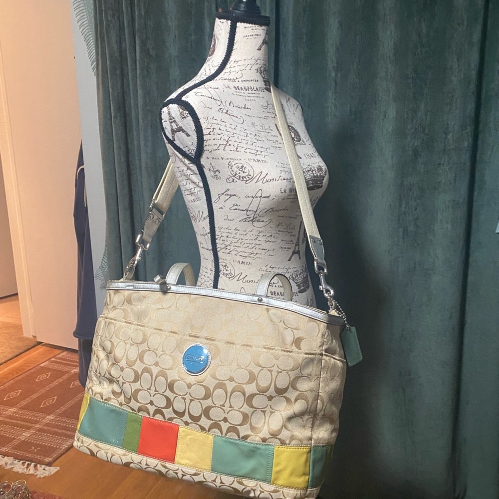 Coach large tote or diaper bag